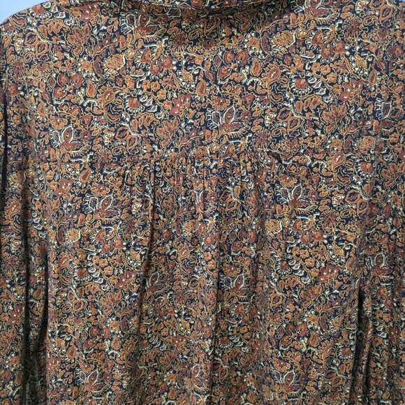 Treasure & Bond Brown Paisley Puff Sleeve Blouse L – NWT 100% Cotton - Picture 8 of 10